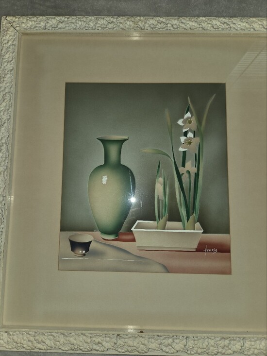 Benjamin Jorj Harris Other - Benjamin Jorj Harris Watercolor Airbrush Painting Circa 1949